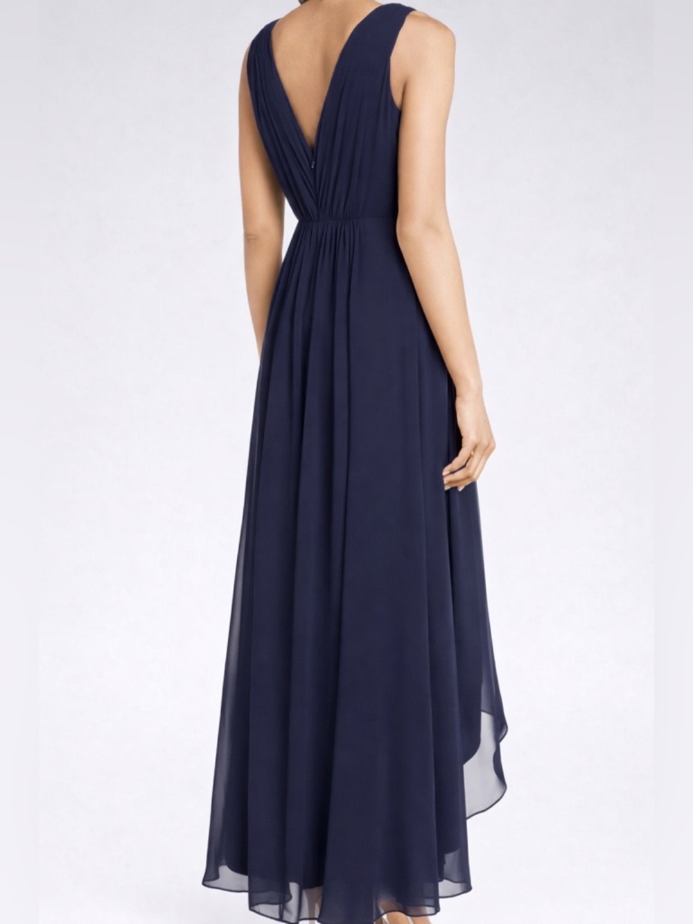🆕🫐 Eliza J Navy Blue Chiffon Hi-Lo Dress Size 10 Formal Evening Wedding Guest - Picture 3 of 17